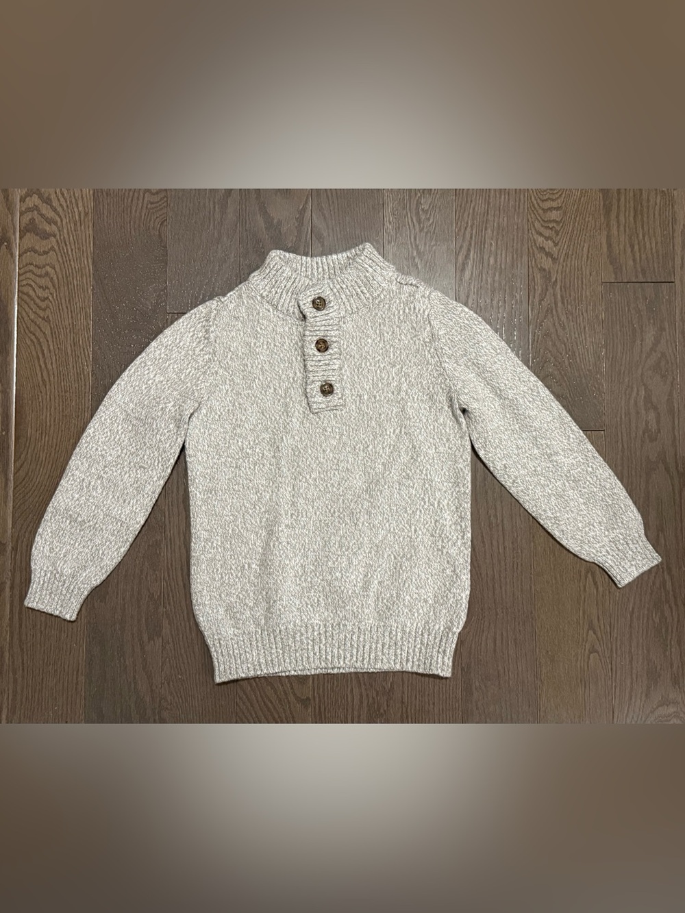 Boy Carter's Light Gray Button-Front knit Sweater